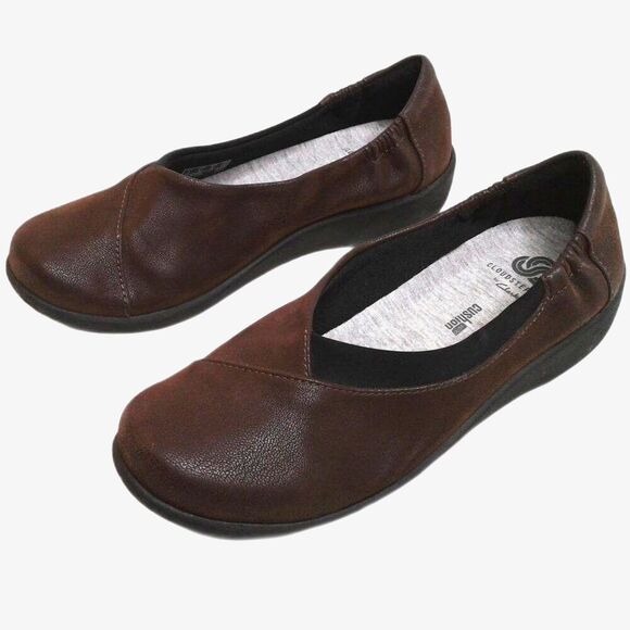 Clarks Cloudsteppers Womens Sillian Jetay Slip On Loafer Flats Brown Size 6.5 - Picture 2 of 10